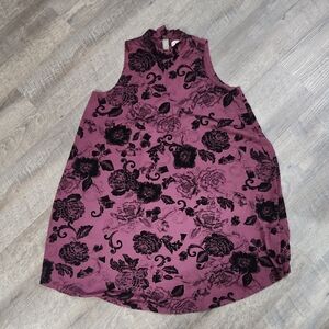 Philosophy Burgundy and Black Floral Dress